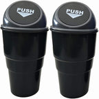 Car Trash Can with Lid, Automotive Cup Holder Mini Vehicle Garbage Can Trash Bin for Car Office Home Bedroom (Grey 2 Pack)
