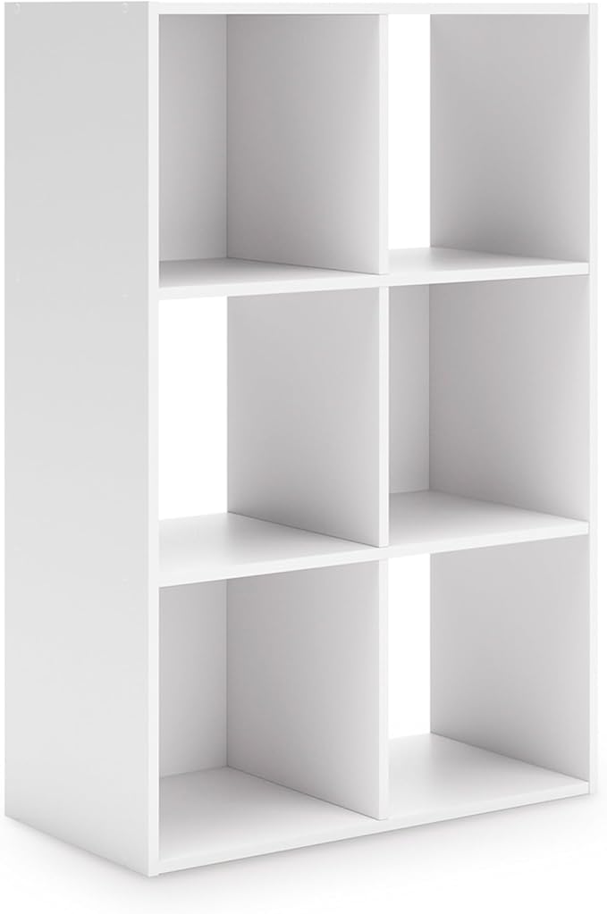 Signature Design by Ashley Onita Modern 3-Tier Floor Standing 6 Cube Organizer for Living Room, Wood, Works with 10.5 W x 10.