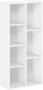 Furinno LUDER Book Shelf, 7-Cube Bookshelf, Bookcase with Open Shelves, 9.4 x 19.5 x 41.7, Easy Assembly, for Living Room, Be