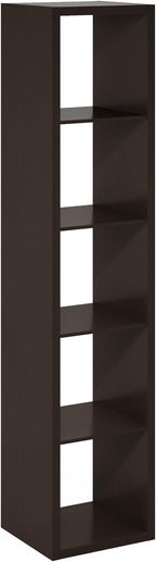 Furinno Cubicle Book Shelf, 5-Cube Bookshelf, Extra Thick Horizontally & Vertically Reversible Bookcase with Open Back, 14.6"