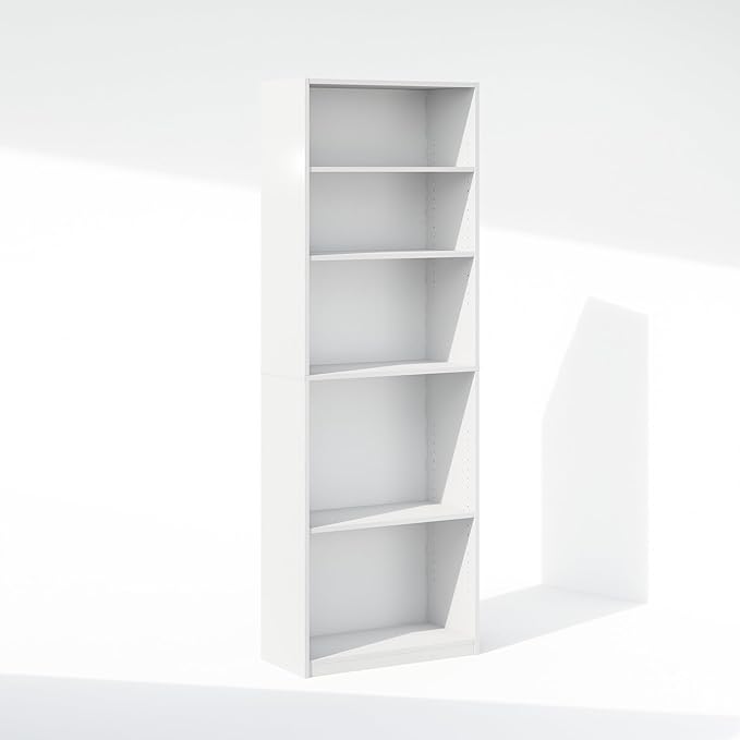 Furinno Reed Closet Organizers and Storage, 5-Tier Closet Organizer, Open Shelf Closet Storage, for Wardrobe, Bedroom, Living