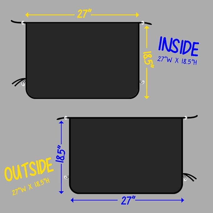 ggomaART Car Side Window Sun Shade - Universal Reversible Magnetic Curtain for Baby and Kids with Sun Protection Block Damage from Direct Bright Sunlight, and Heat - 1 Piece of Solid Black