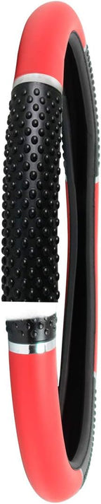 GG Grand General 54046 18 Inches Steering Wheel Cover Red w/Black Hand Grips