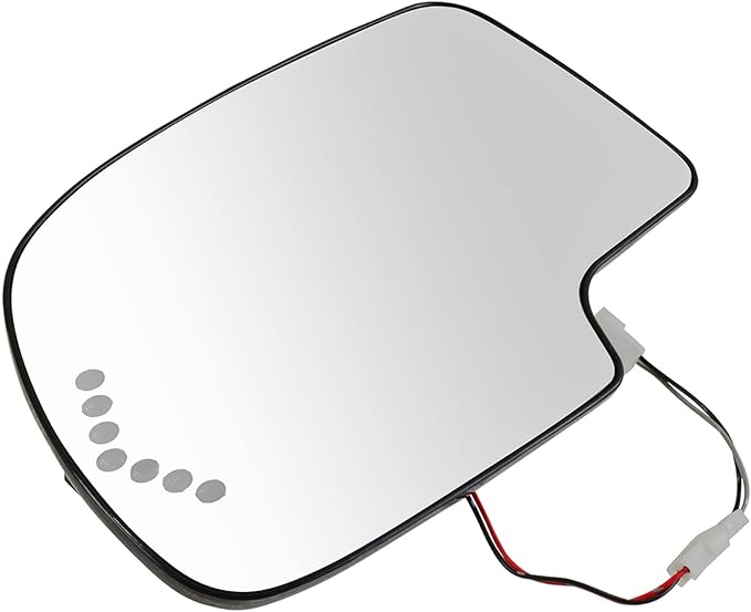 TRQ Driver Side Mirror Glass Heated With Turn Signal Without Auto Dim Compatible with 2003-2006 Cadillac Escalade ESV EXT Che