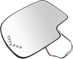 TRQ Driver Side Mirror Glass Heated With Turn Signal Without Auto Dim Compatible with 2003-2006 Cadillac Escalade ESV EXT Che