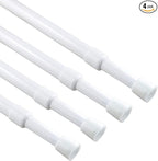KXLIFE 4 Pack 5/8" Spring Tension Curtain Rod, RV Tension Bars, Cupboard Rods White 10 to 16 Inch