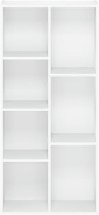 Furinno LUDER Book Shelf, 7-Cube Bookshelf, Bookcase with Open Shelves, 9.4 x 19.5 x 41.7, Easy Assembly, for Living Room, Be