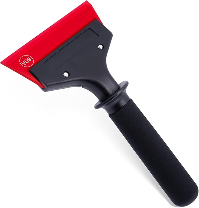 FOSHIO Small Squeegee for Window & Shower Glass Doors, Heavy Duty Metal Handle with 3 Rubber Blades & Car Windshield Ice Scrapers
