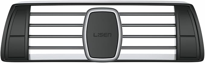 LISEN 2 Pack Magnetic Phone Holder for Your Car - 6 Military Magnets Vent Cell Phone Mount (Silver)