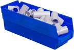 Akro-Mils 30120 Plastic Shelf Bins, Heavy Duty Storage Bins for Garage, Closet, and Drawer Organization, 12" x 4" x 4", Blue,