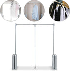 Nisorpa Pull Down Closet Rod, Adjustable 35-48 Inch Aluminium Wardrobe Lift Rail Organizer Buffer Return Closet Rod Pull Down