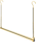 Adjustable Hanging Closet Rod, Extender Hanging Rod, Closet Hanging Organizer, Heavy Duty Closet Bar, Hanging Rod (Gold, 1 Pa