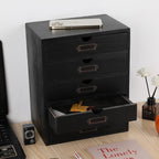 Wooden Storage Box with 5 Drawers Apothecary Drawers Vintage Wooden Drawers Wood Desktop Organizer with Drawers Countertop Dr