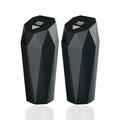 Car Trash Can with Lid，Mini Diamond Design Automatic Portable Trash Can，Small Trash Bin for Automotive Office Home Kitchen (2, Black)