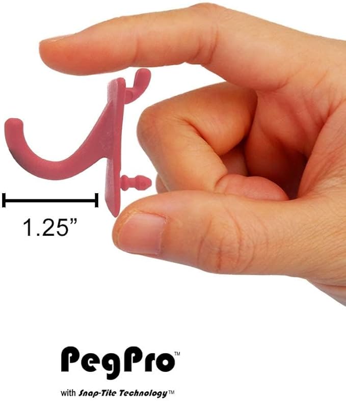 PegPro® J Hooks Kit for Standard “Wood Fiber” pegboard – Durable Plastic Pegboard Hooks - for Garage, Kitchen, Craft Room, an