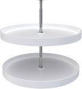 Rev-A-Shelf 28" Dual Full Circle Lazy Susan Organizer for Upper Corner Kitchen Cabinets, Plastic Home Storage 2 Tier Shelves,