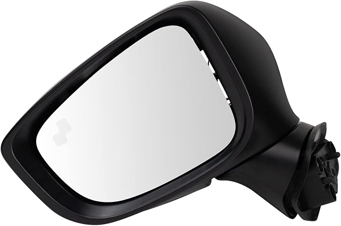 TRQ Driver & Passenger Side Power Mirror Set Smooth Black with Turn Signal Blind Spot Indicator Compatible with 2017-2018 Maz