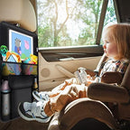 Meolsaek Kick Mats Back Seat Protector, Waterproof Oxford Seat Back Protector, Car Seat Back Protector for Kids, Back of Seat Protector for Kids Feet Car Seat (Black C -1pc)