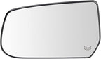 TRQ Driver Side Heated Mirror Glass Assembly Snap On Compatible with 2010-2014 Chevrolet Equinox GMC Terrain GM1320481