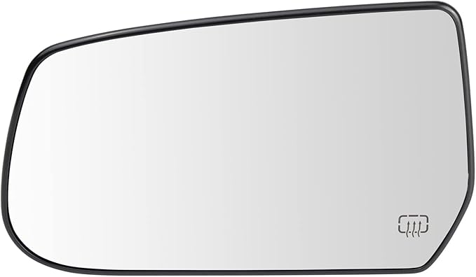 TRQ Driver Side Heated Mirror Glass Assembly Snap On Compatible with 2010-2014 Chevrolet Equinox GMC Terrain GM1320481