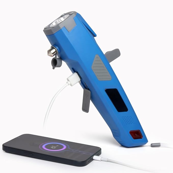 LUXON 8-in-1 Car Emergency Escape Safety Tool Kit:Window Breaker,Seat Belt Cutter,LED Flashlight,Rescue Tool USB Charger,Sire