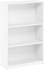 Furinno Jaya Book Shelf, 3-Tier Bookshelf, Bookcase with Adjustable Shelves, 9.5 x 24.5 x 40.3, for Organization and Storage,