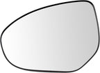TRQ Driver Side Mirror Glass Heated Snap On Compatible with 2011-2014 Mazda 2 2010-2013 Mazda 3 MA1324103