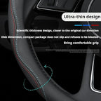 RYE for Jeep Steering Wheel Cover, Leather Car Steering Wheel Cover Heavy-Duty Durable Breathable, for Jeep Grand Cherokee Wrangler Compass Gladiator - Black Pattern 4