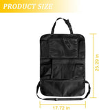 2PCS Car Seat Back Organizer, Waterproof Vehicle Storage Bag with Touch Screen Tablet Holder & 9 Pockets, Auto Kick Mats Back Seat Protector for Kids, Universal Travel Accessories (Black/Small)