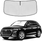 Windshield Sun Shade for Audi Q5 2018-2024 2025 2026 Front Window Shade Custom Fit Q5 Accessories SQ5 Premium, Premium Plus, Prestige Crossover SUV Sun Visor Foldable Shade Blocks UV Rays Accessories