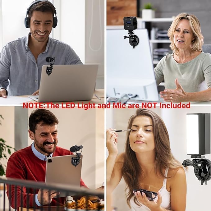 JJC Suction Cup Mount with 1/4"-20 Screw for DJI OSMO Nano Action 6 5 Pro 4 3 Action Camera, Strong Stable Suction Cup Base Compatible with Gopro 13 12 11 10, for Insta360 X5 X4 X3 OSMO 360 Car Mount