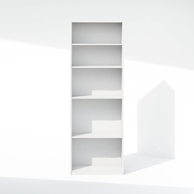 Furinno Reed Closet Organizers and Storage, 5-Tier Closet Organizer, Open Shelf Closet Storage, for Wardrobe, Bedroom, Living