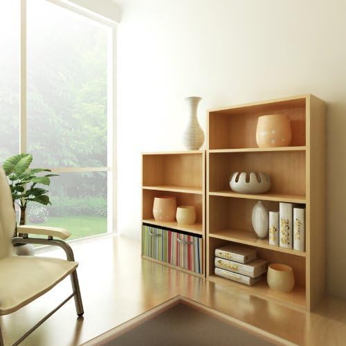 Furinno PASIR Book Shelf, 4-Tier Bookshelf, Bookcase with Open Shelf, 9.4 x 23.6 x 41.7, for Living Room, Bedroom, Home Offic