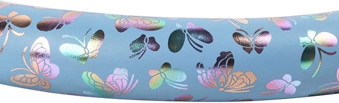 CAR-GRAND Shining Butterfly Leather Steering Wheel Cover, Universal 14.5-15 Inch Anti-Slip Odorless Colorful Car Wheel Protec