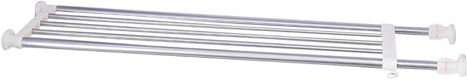 Hershii Expandable Tension Closet Shelf Rod Telescopic Stainless Steel Storage Rack Heavy Duty DIY Organizer Divider for Ward