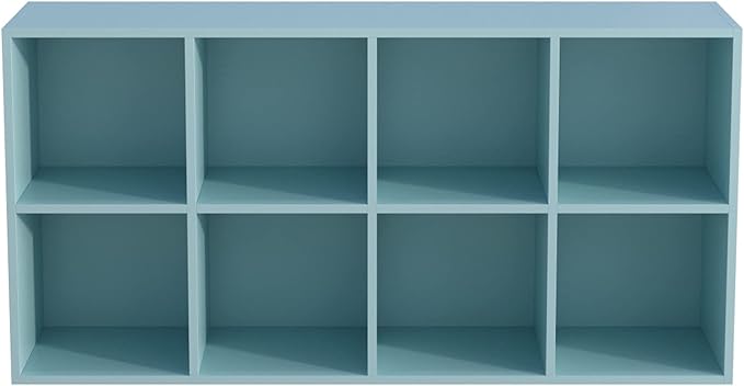 OSCHF 8-Cube Storage Shelf Bookcase - Wooden 4-Tier Floor Standing Open Bookshelf, Modern TV Stand up to 55 Inchs for Home an