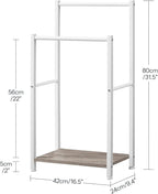 HOOBRO Free Standing Towel Rack for Bathroom, 2 Tier Blanket Rack, 16.5" L x 9.4" W x 31.5" H, Blanket Holder, Drying and Dis