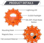 LED Road Flares 6Pack Roadside Emergency car kit Emergency Road Flares Kit with Magnetic Base for Vehicles & Boat | 9 Flash M