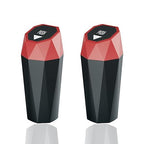 Car Trash Can with Lid，Mini Diamond Design Automatic Portable Trash Can，Used in Car Home, Office, Kitchen, Bedroom (2, Red)