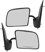 TRQ 2 Piece Driver and Passenger Side Mirror Assembly Set Manual Adjustment Non-Heated No Memory Black Compatible with 1994-2