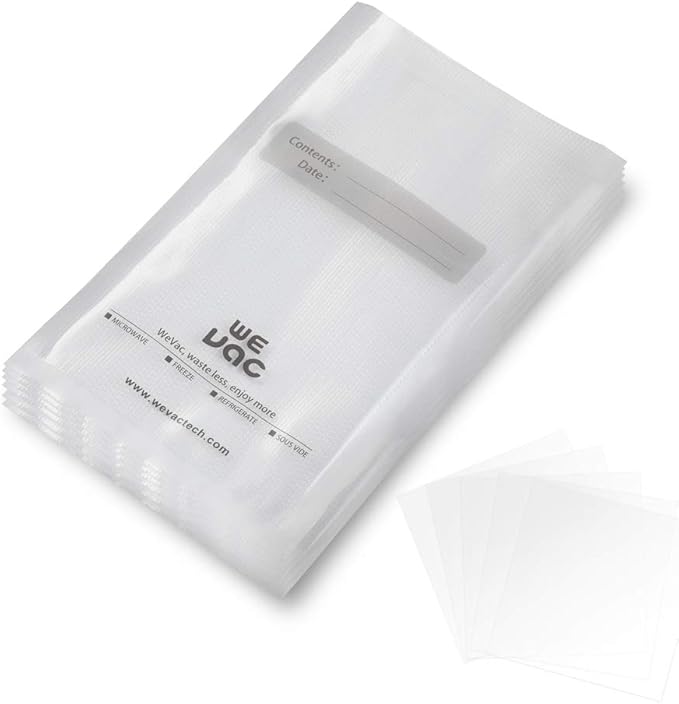 Wevac Vacuum Sealer Bags 100 Pint 6x10 Inch for Food Saver, Seal a Meal, Weston. Commercial Grade, BPA Free, Heavy Duty, Grea