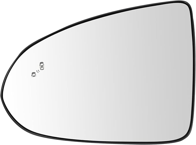 TRQ Driver Side Mirror Glass Heated Blind Spot For Factory Equipped & Aftermarket Mirrors Compatible with 2020-2022 Hyundai S