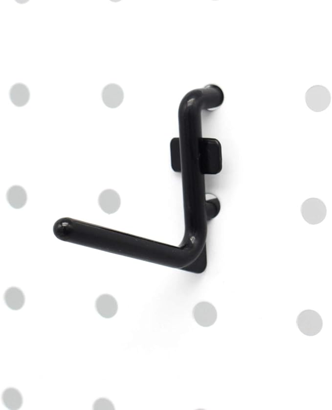 Colorstorm 1.5 inch Pegboard Hooks Kit 100 pk L Style for Peg Board Assortment Tool Organizer Black Peg Hooks Accessories (10