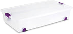 Sterilite 16-Pack 60 Quart ClearView Latch Box, Wheeled Underbed Organizer Bins with Latching Lids - Clear Plastic Organizati