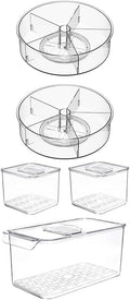 Lazy Susan Organizer Turntable Storage Container Rotating Organizer Spinning Organizer Bins SANNO Produce Saver Containers fo