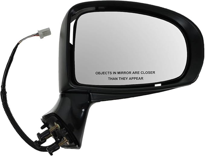 TRQ 2 Piece Driver and Passenger Side Mirror Assembly Set Electric Adjustment Heated No Memory Black Compatible with 2009-201