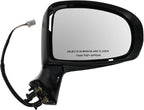 TRQ 2 Piece Driver and Passenger Side Mirror Assembly Set Electric Adjustment Heated No Memory Black Compatible with 2009-201