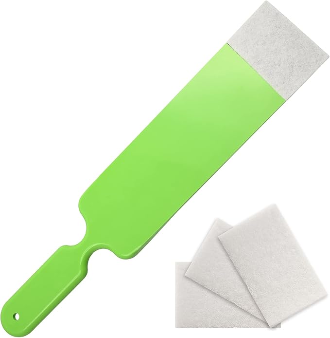 NEWISHTOOL Long Reach Auto Bulldozer Squeegee, Mini Paddle Scrubber for Window Tint Film Installing and Vehicle Windshield/Rear Window Glass Cleaning, 1 PC Bulldozer Tint Tool and 3 PCS Scrub Pads