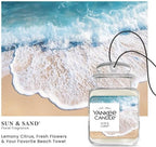 Yankee Candle Car Air Fresheners, Hanging Car Jar Ultimate, Neutralizes Odors Up To 30 Days, Sun & Sand, 0.96 OZ (Pack of 4)