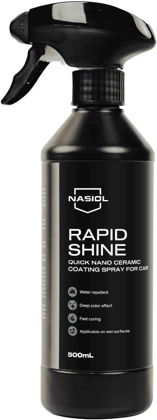 Nasiol Rapidshine + Glasshield Spray - Advantage Set - Car Care Set - Fast Nano Ceramic Coating and Nano Rain Repellent for C